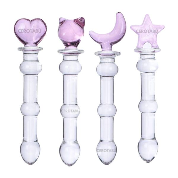 Dildo en vidrio texturizado